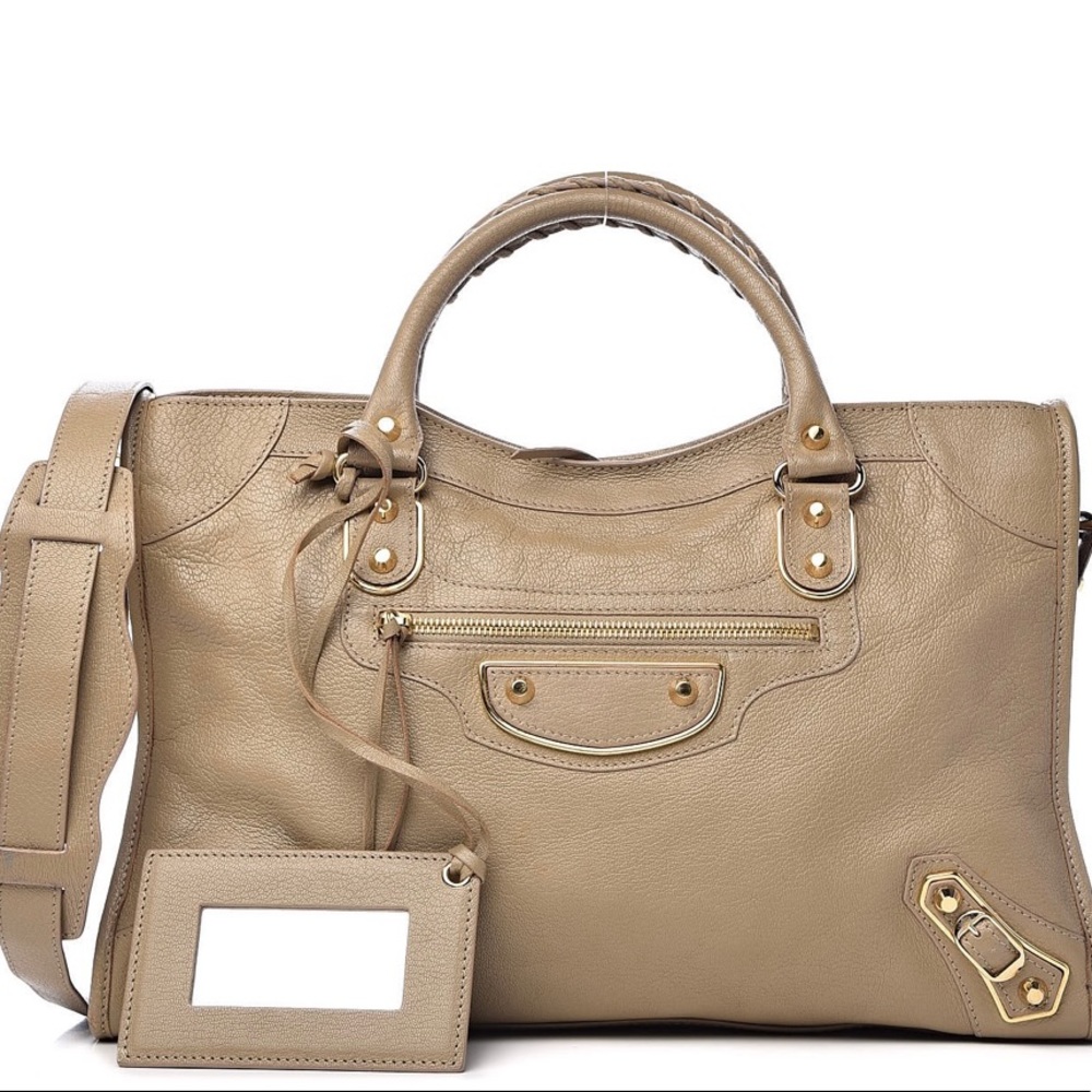 BALENCIAGA SHINY GOAT CITY BAG